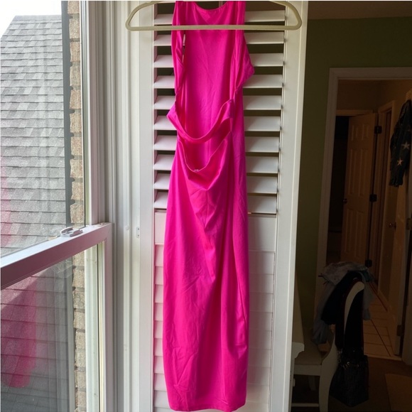 🩷 H:OURS HOT PINK MIDI DRESS - Picture 5 of 9